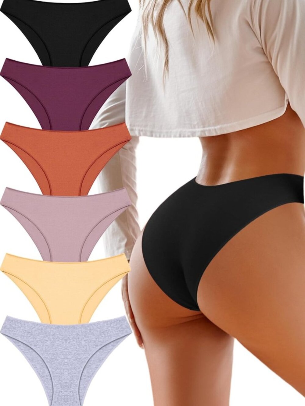 6-Pack Women's Cotton Cheeky Bikini Panties - Sexy Lingerie Essentials